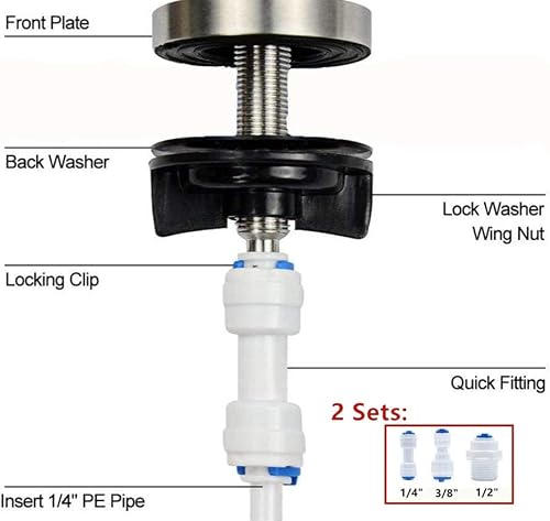 Yoymizoo Kitchen Bar Sink Drinking Water Faucet Stainless Steel Commercial Matte Black Finish,Cold Water Lead-Free Water Filter Ro Faucet #TOP3