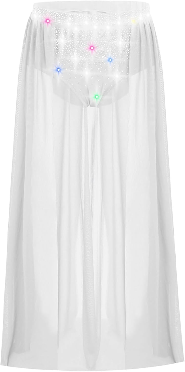 Kids Girls High-Low Wrap Skirt Modern Lyrical Dance Skirts Ballerina Outfits Ballroom Dancing Costume