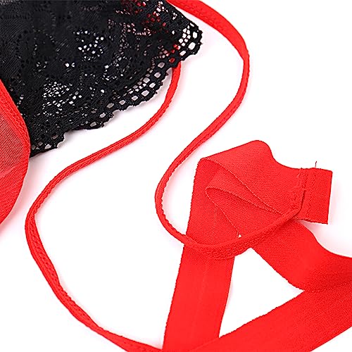 Evankin Mens Sexy Lace Thong Breathable Mesh Underwear See Through Leggings Bulge Pouch T-Back4