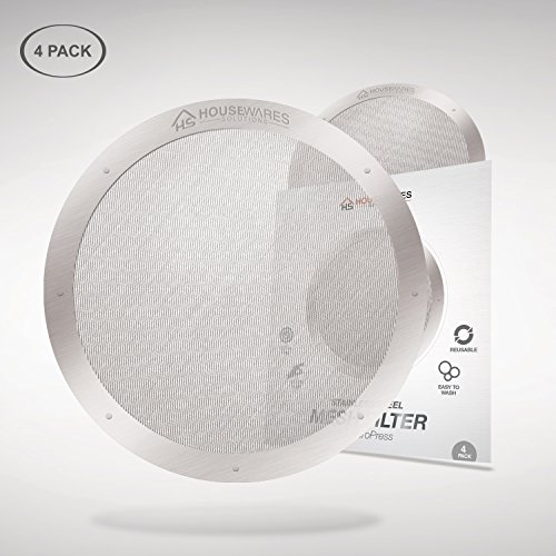 4-Pack Reusable Stainless Steel Filters for AeroPress Coffee Makers by Housewares Solutions (4)