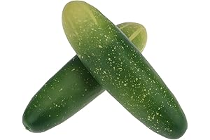 2 PCS Artificial Lifelike Green Cucumber Fake Realistic Plastic Vegetable Decoration Home...