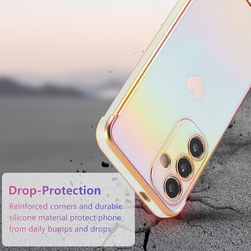 Coque Samsung S25 Plus antichoc protégeant l'objectif photo motif cœurs blanc