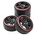 HIRCQOO Hard Plastic Wheel Rims & Plastic Tires 12mm Hex Compatible with Traxxas HSP Tamiya Kyosho Himoto 1/10 RC Drift Car (Style 2)