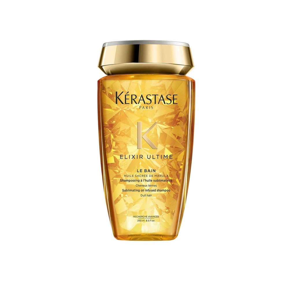 KÉRASTASE Elixir Ultime - Bain Elixir Ultime - Shampoing Nourrissant - Nutrition & Brillance Jusqu'à 48h - 9 Fois Plus de Brillance - Action Anti-frisottis Jusqu'à 96h - Tous Types de Cheveux - 250 ml