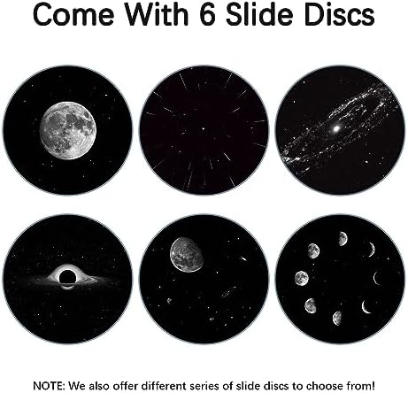 Realistic Discs Moon and Star - Discs for POCOCO Galaxy Lite Star Projector Home Planetarium, 5k Ultra HD, 6 Pieces (Moon and Star - 6 Discs without Projector)