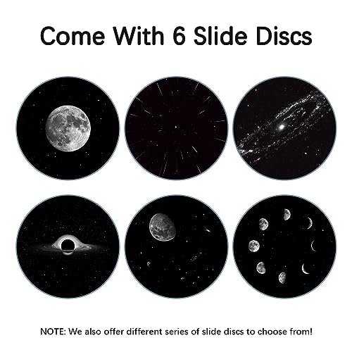 Realistic Discs Moon and Star - Discs for POCOCO Galaxy Lite Star Projector Home Planetarium, 5k Ultra HD, 6 Pieces (Moon and Star - 6 Discs without Projector)