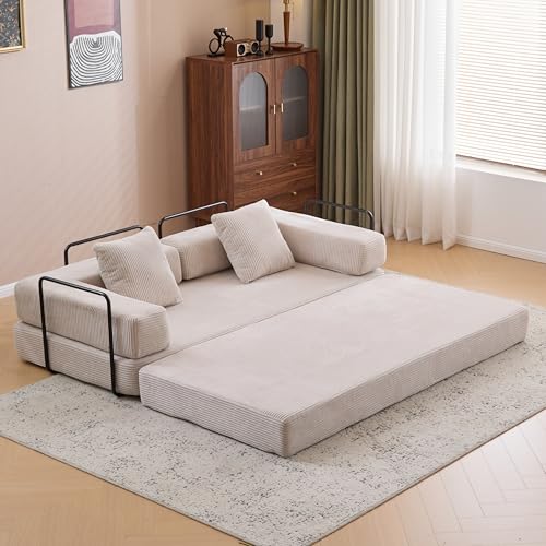 ZEIINPA Folding Mattress Couch Floor Sofa Bed with Armrest