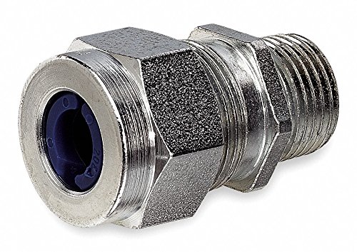 Hubbell Wiring Device-KELLEMS 2-19/64"L Zinc-Plated Steel Liquid Tight Cord Connector, Gray, 0.88" to 1.00" Cord Dia. Range