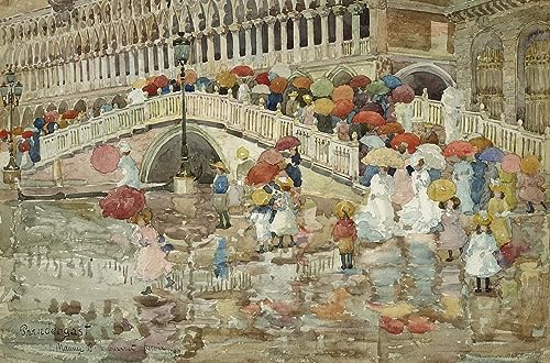 Tableau Parapluies sous la pluie de Maurice Prendergast pour sublimer un salon chaleureux