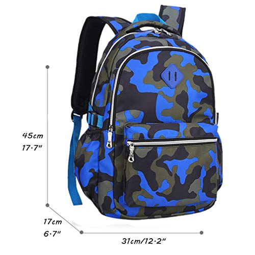 Image of Ladyzone Camo School Backpack Lunch Box Set Lightweight Schoolbag Travel Camp Outdoor Daypack
