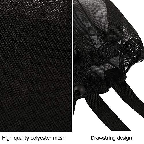 Image of 4Pieces Cute Mesh Pool Tote Bags,Mesh Beach Bags With Drawsting For Swim,Travel,Party, Black, 16.5Wx15Lx4.3H
