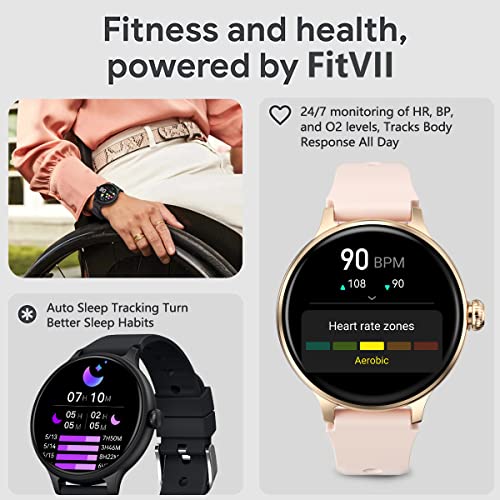 Fitvii Smart Watch Answer/Make Call, Fitness Tracker With 24/7 Blood Pressure And Heart Rate, Blood Oxygen Sleep Tracking Calorie Step Counter Waterproof Smartwatch For Android Ios Women Men #TOP1