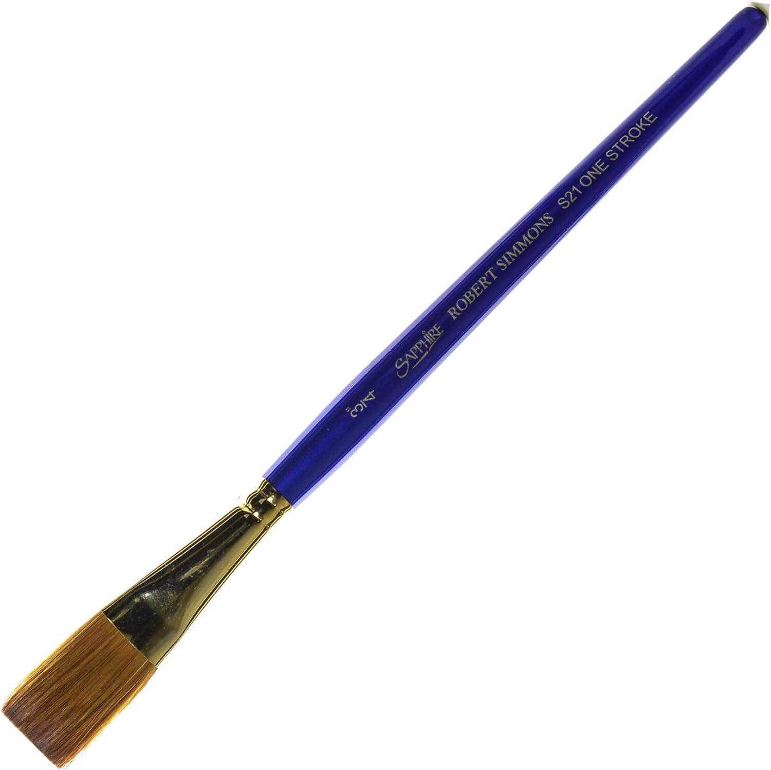 Robert Simmons Sapphire Series Synthetic Brushes Short Handle 3/4 in. one Stroke Flat wash S21