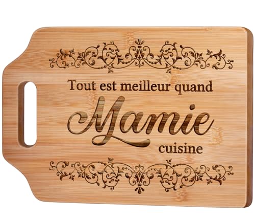 Cadeau Fete des Grand Mere, Cadeau Mamie, Planche à Découper en Bambou Gravée, Cadeau Grand Mere, Cadeau Anniversaire Mamie, Idee Cadeau Mamie, Cadeau Grand Mere Cuisine Original