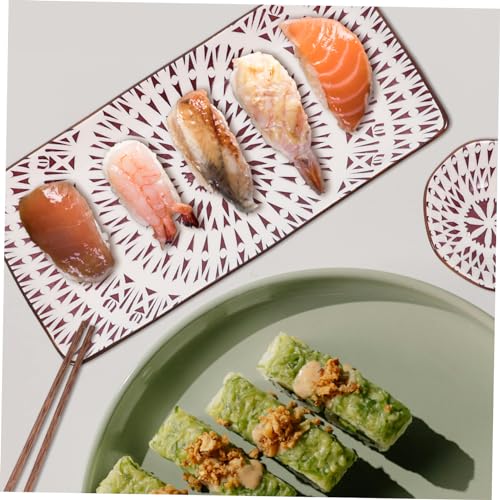 Set de 2 platos para servir sushi estilo japonés cerámicos miniatura 6