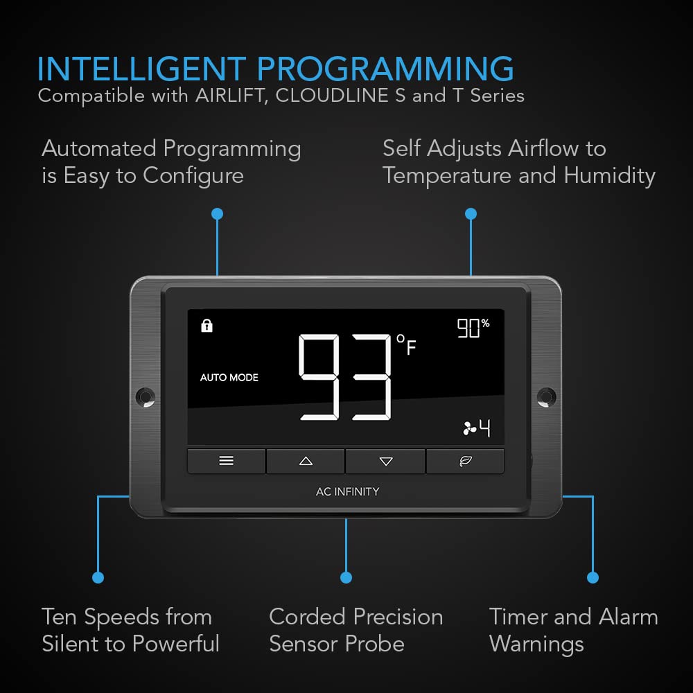 Buy AC Infinity AIRLIFT T14, Shutter Exhaust Fan 14" with Temperature