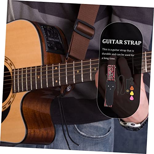 FAVOMOTO 1 Set Guitar Strap Vintage Ceinture Boho Ceinture Électrique Guitare Picks Sangle De Guitare Folk Acoustique Sangle De Guitare En Cuir Sangle De Guitare En Métal Rouge Guitare - Les Beatles, Paul McCartney, John Lennon, RIngo Starr, George Harrison FAVOMOTO 1 Set Guitar Strap Vintage Ceinture Boho Ceinture Électrique Guitare Picks Sangle De Guitare Folk Acoustique Sangle De Guitare En Cuir Sangle De Guitare En Métal Rouge Guitare – Image 4