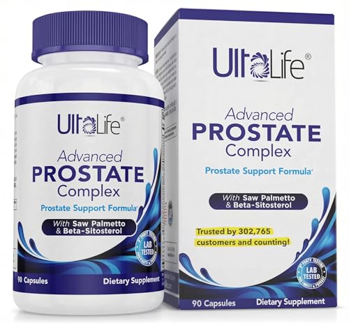 ULTALIFE Advanced Saw Palmetto Prostate Supplement for Men with Beta Sitosterol Promotes Urinary