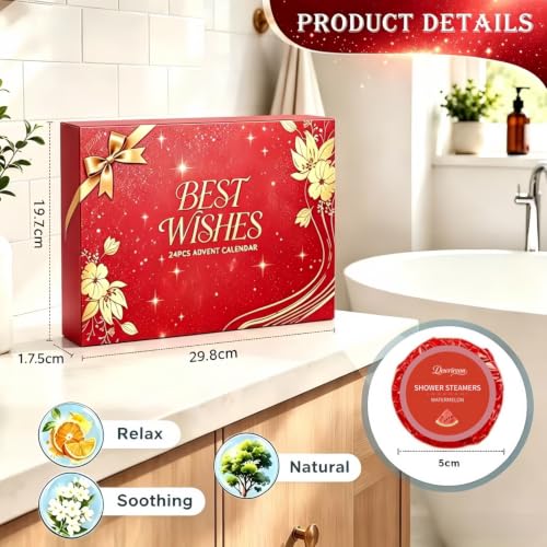 Advent Calendar for Adults, 24 Pack Aromatherapy Shower Steamers for Adult - image 4