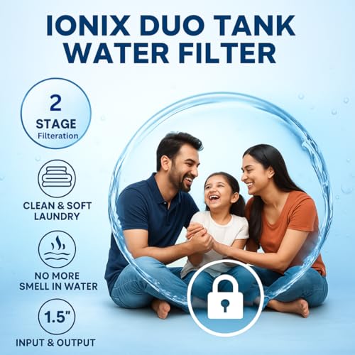 Image of IONIX Duo Tank filteration system for Whole house water filteration system, Dual Filter setup with Sediment, Sclaing & Hard water treatment (Duo tank filteration system 1.5 Inch Inlet outlet)
