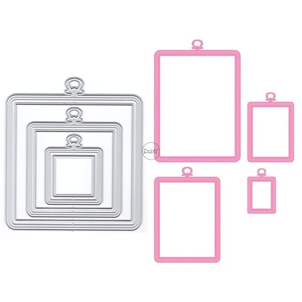 DzIxY Square Label Metal Cutting Dies for Card Making Kit Embossing Paper Die Cuts Scrapbook Machine Stencils Storage Pockets Supplies