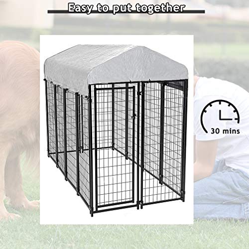 Large Dog Kennel Dog Crate Cage, Extra Large Welded Wire Pet Playpen with UV Protection Waterproof Cover and Roof… - Image 7