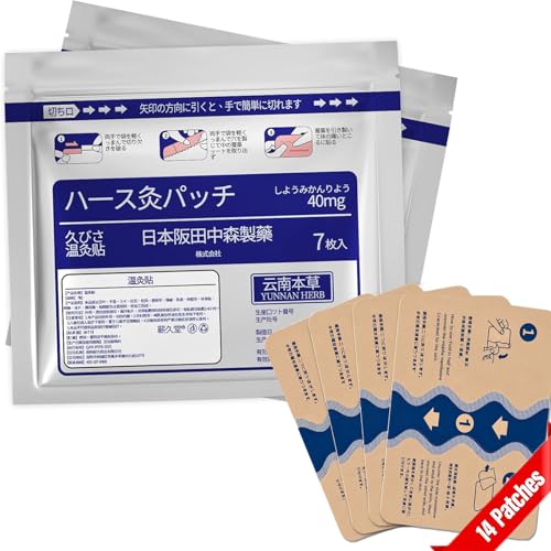 BUPRL 14 Pcs Pain Relief Patch Herbal Cold Patches for Knee Back Neck Shoulder Joints & Muscles 8-Hour Long Lasting Soothing Strips