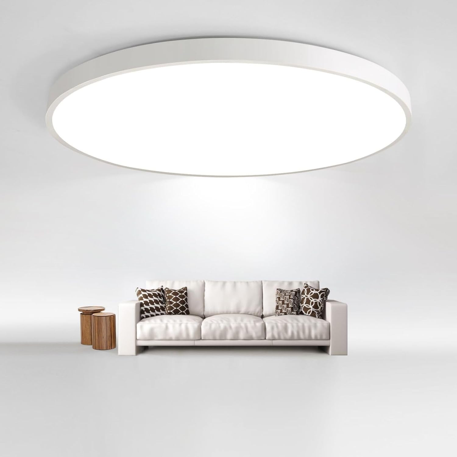 Plafoniera LED Soffitto 36/45W,3colore 3600/4950LM IP40 Impermeabile Rotonda Ø48/60CM Lampadario LED Moderna Luce Soffitto per Cameretta, Cucina, Soggiorno, Balcone -LV (BIANCO, 48CM 36W)