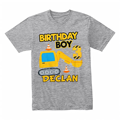 Personalized Little builder birthday shirt, Custom Birthday under construction Party Shirt, Crane birthday shirt - Main Image