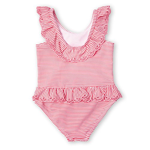 7-Mi Kids Girl Swim Jumpsuit Red Grid/Navy Sailor One-Piece Swimwear Bowknot Navy Blue 1-5Yrs thumb #6