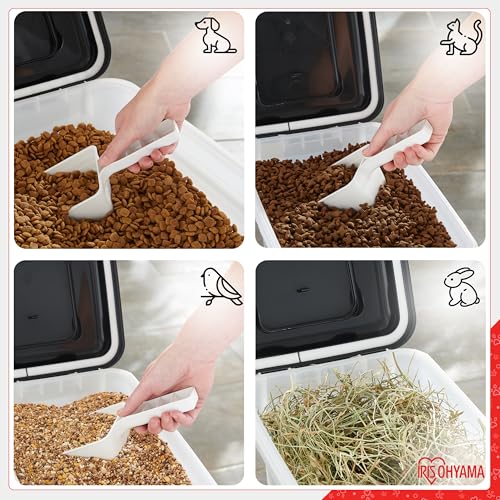 Iris Ohyama Hundefutter Aufbewahrung mit Rollen, 20L/7.5kg, Schwarz, Luftdichte Futterbox, Trockenfutter, Futterbehälter, Für Hunde, Katzen, Tierfutterbehälter, Schaufel, BPA-frei, Futtertonne, ATS-M