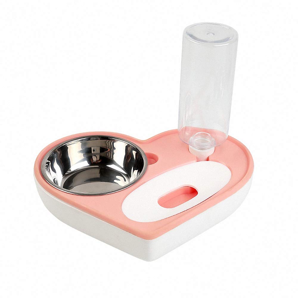 Ulalaza Pet Feeder Dog Bowl Feed Cat Food Stainless Steel Feeding Automatic Water Dispenser for Puppies Small Medium Large Dogs Cats