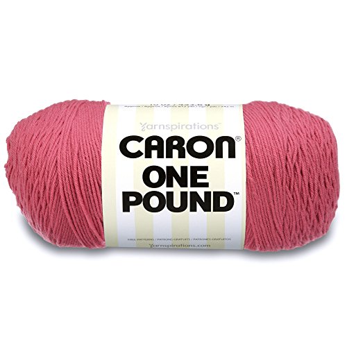 Image of Caron One Pound Solids Yarn, 16oz, Gauge 4 Medium, 100% Acrylic - Rose- For Crochet, Knitting & Crafting ( 1 Piece )