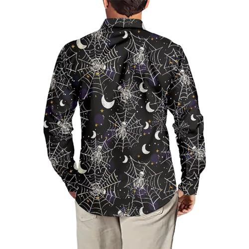 Men's Novelty Button Down Shirts Halloween Long Sleeve Dress Shirts3