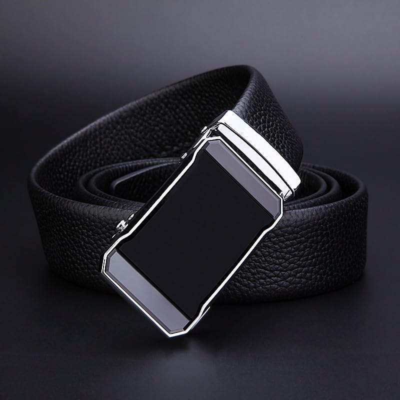 JSEIAJB Men's Automatic Buckle Genuine Leather Belt and Men's Youth Belt Belt Belt(120cm)4