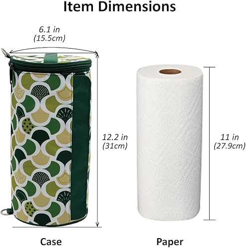 Miniatura 3 de Olve Soporte para toallas de papel de cocina, cubierta dispensadora de toallas de papel colgante para cocina, camping al aire libre (verde)