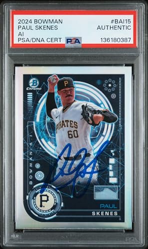Graded 2024 Topps Bowman Paul Skenes #BAI15 AI Rookie RC Baseball Card PSA Authentic Auto