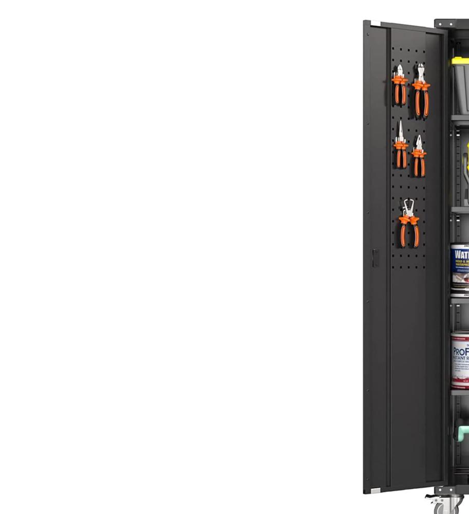 Amazon.com: GangMei Garage Storage Cabinet with Wheels & Pegboard