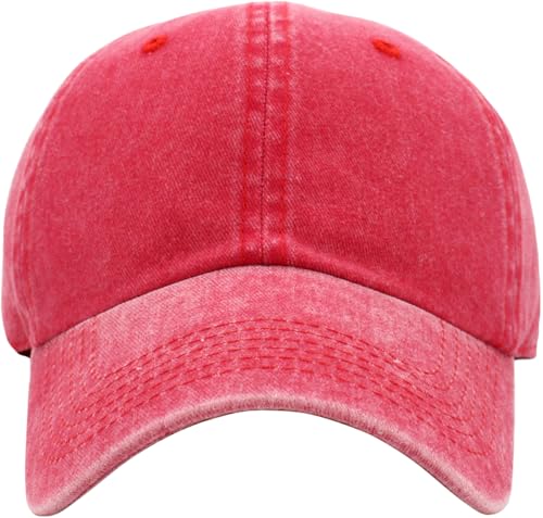 image for KBETHOS KB-PG-Low Washed REDOriginal Classic Low Profile Cotton Hat Me