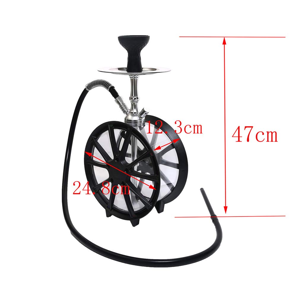Conjunto de Shisha/Cachimba LED compactado Diseño Moderno Manguera única de cachimba de Burbujas de acrílico Nubes Grandes con Cuenco de Silicona para narguile Manguera Resorte