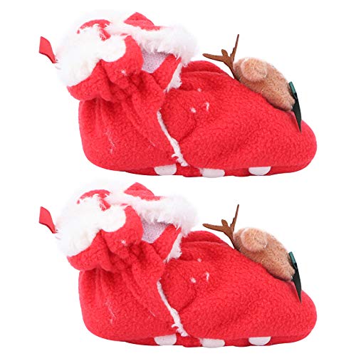 KESYOO Christmas Infant Boots Soft Sole Shoes Warm Winter Anti-Slip Shoes Red