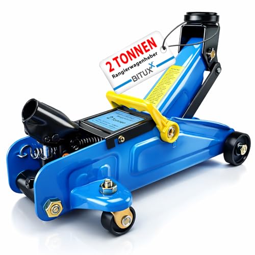 BITUXX Hydraulischer Rangierwagenheber 2T flach Wagenheber hydraulisch 2 Tonnen Hubhöhe von 12,5 cm bis 30,0 cm