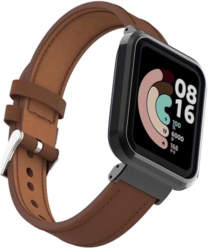 Miniatura 4 de Compatible con Xiaomi Mi Watch LiteRedmi Watch, correa de cuero de repuesto con marco de metal para Xiaomi Redmi Watch Fitness Tracker