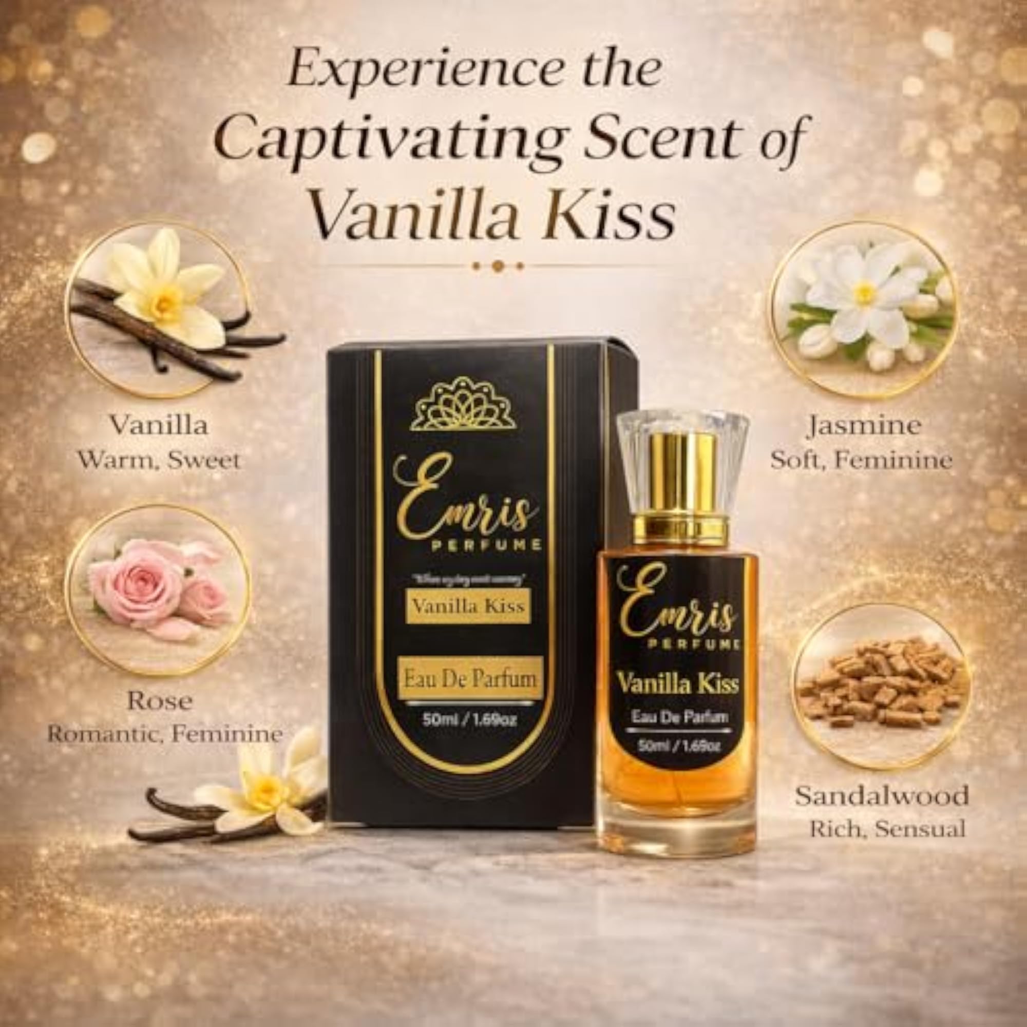 Vanilla Kiss Eau De Parfum, 50ml, Unisex