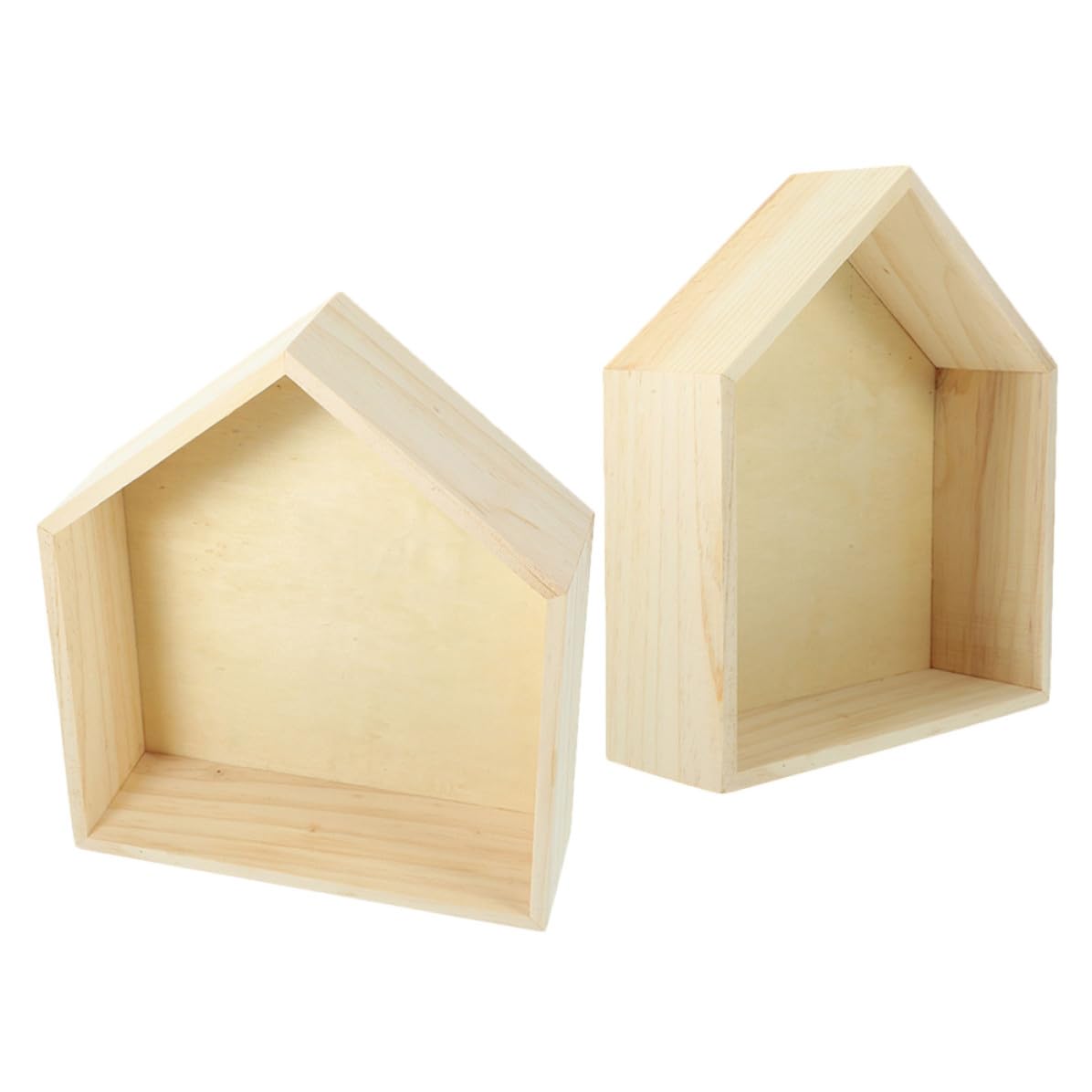 Rangement mural gain de place en bois massif CALLARON lot de 2