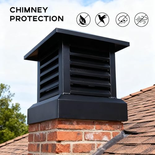 Aluminum Chimney Cap - Rainproof Fireplace Roof Cover for Outdoor Use, Easy Installation, Durable Protection Against Water and Debris