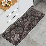 Black Doodle Owls Kitchen Floor Mat Dry Fast Rug Doormats Outdoor Indoor Printted Floormat