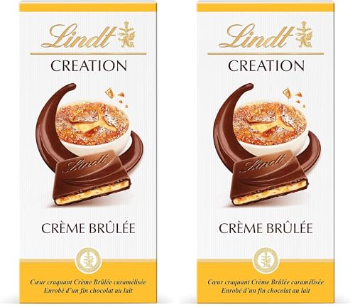 Lindt - Tablette CRÉATION Crème Brûlée - Chocolat au Lait, 150g (Lot de 2)