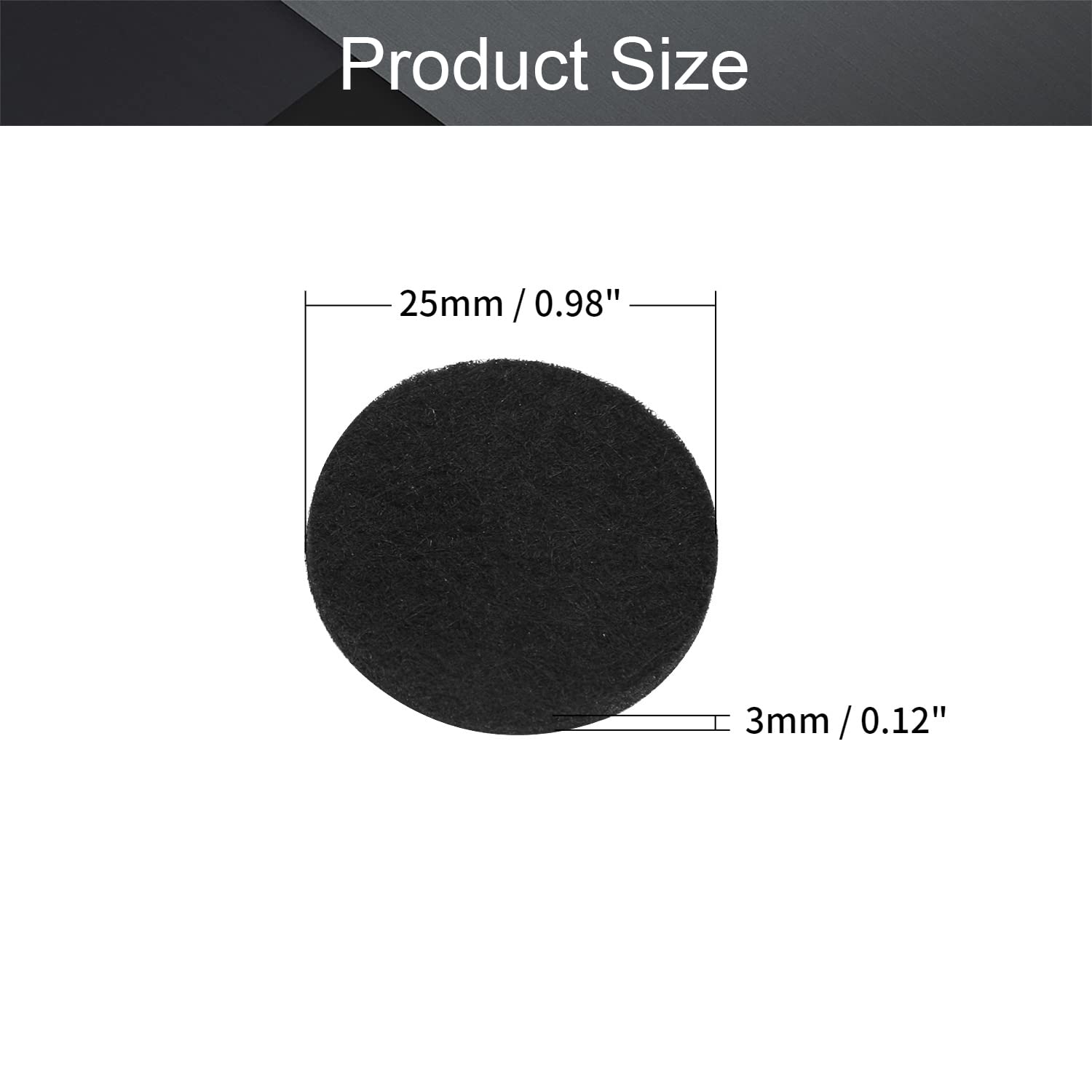 MroMax 25mm Diameter Round Self Stick Anti-scratch Felt Pads