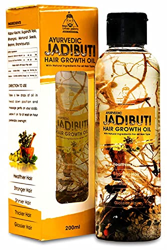 Urbangabru Ayurvedic Jadibuti Hair Growth Oil (7 Fl Oz) | Ayurvedic Herbal Hair Growth Oil and Hair Conditioning Oil Great for Hair Loss, Balding, Thinning of Hair, Herbal Scalp Treatment